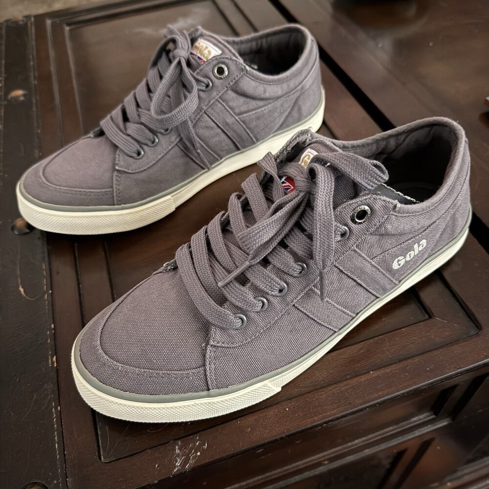 Gola Mens Harrier Comet Plimsoll Sneakers Gray Vegan CMA637‎ Sz 7 NEW